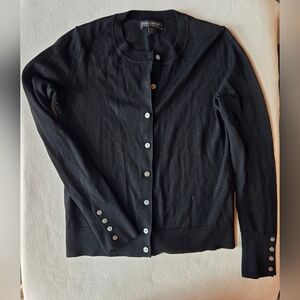 Banana Republic Merino Wool Black Button-Up Carsigan Sweater Size XS